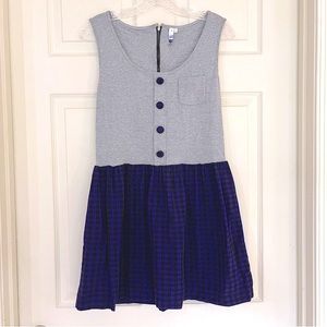 🌸3/$25 Hi! By Henry Holland Purple and Black Tartan Tank Mini Dress, Size M